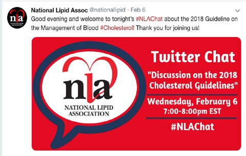 Figure 4. The NLA’s Feb. 6, 2019, Twitter chat session on the guideline. 